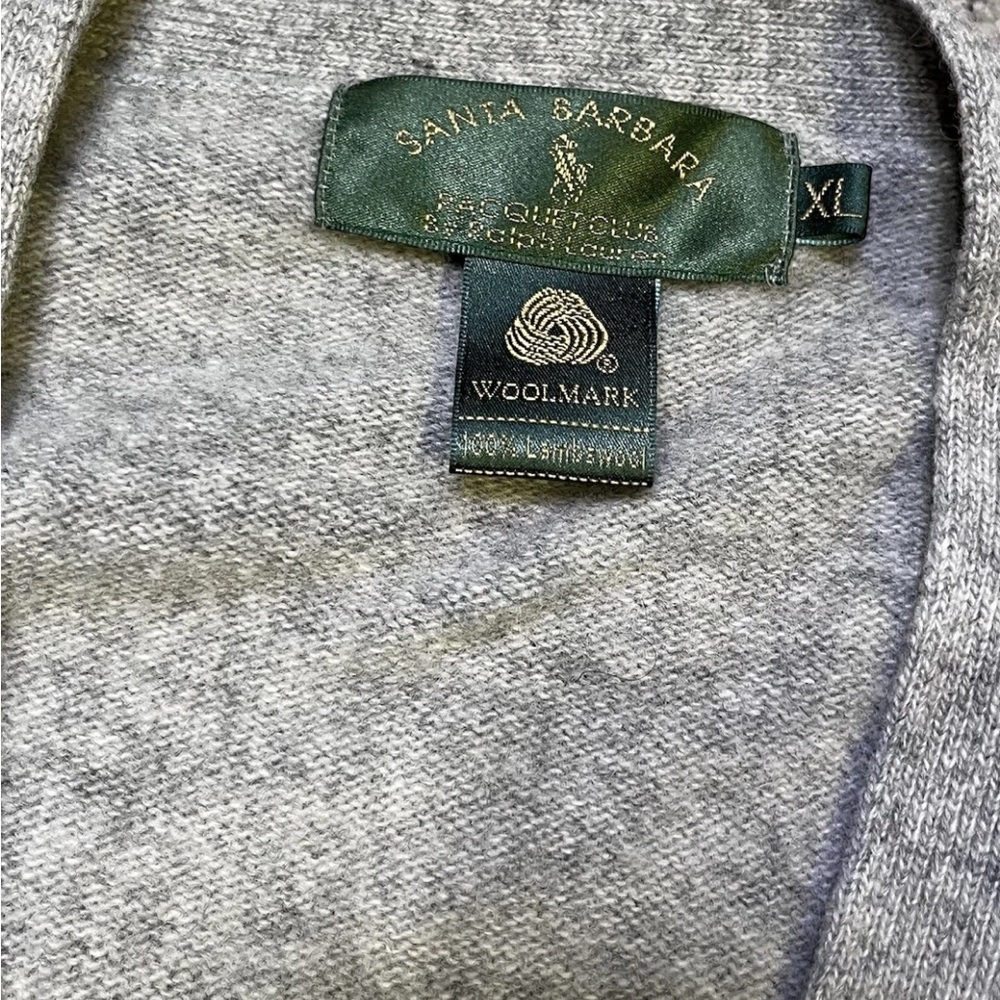 VTG Santa Barbara Racquet Club By‎ Ralph Lauren Wool Knit Cardigan  V Neck - Picture 3 of 8